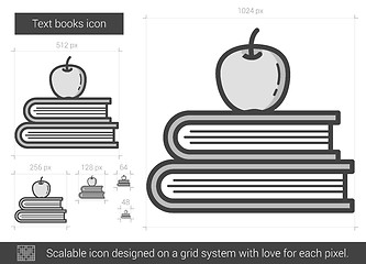 Image showing Text books line icon.