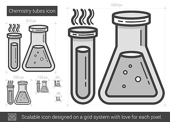 Image showing Chemistry tubes line icon.