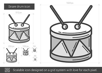 Image showing Snare drum line icon.