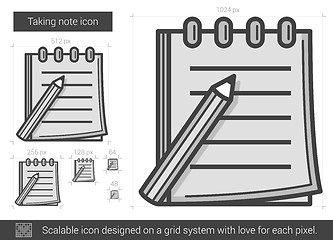 Image showing Taking note line icon.