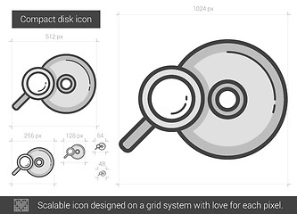 Image showing Compact disk line icon.