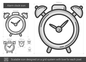 Image showing Alarm clock line icon.