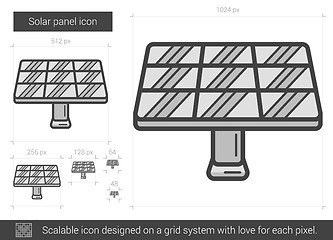 Image showing Solar panel line icon.