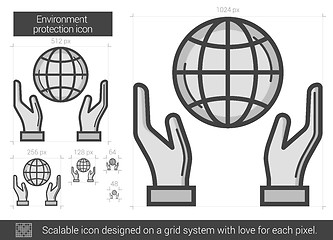 Image showing Environment protection line icon.