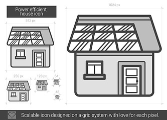 Image showing Power efficient house line icon.