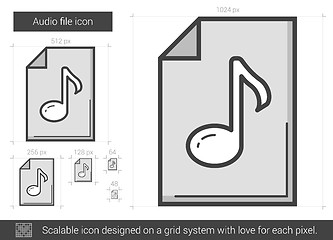 Image showing Audio file line icon.