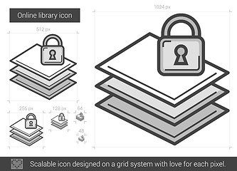 Image showing Online library line icon.