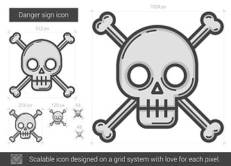 Image showing Danger sign line icon.