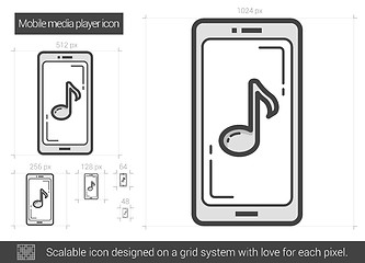 Image showing Mobile media player line icon.