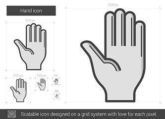 Image showing Hand line icon.