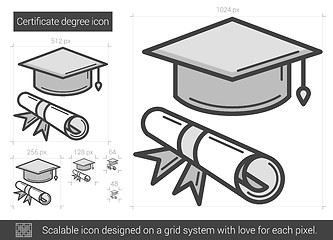 Image showing Certificate degree line icon.