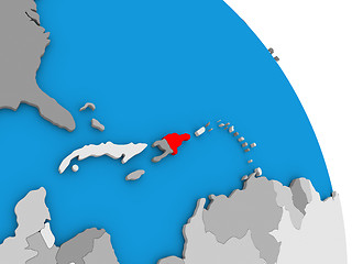 Image showing Dominican Republic on globe