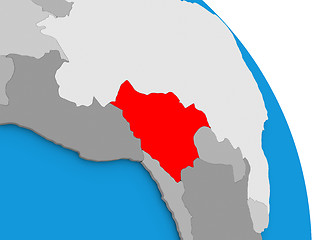 Image showing Bolivia on globe