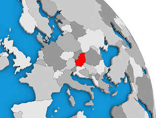 Image showing Hungary on globe