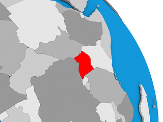 Image showing Uganda on globe