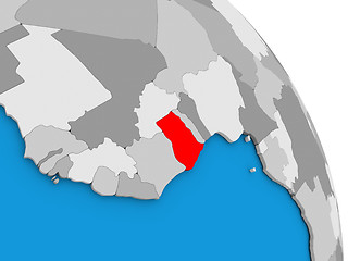 Image showing Ghana on globe