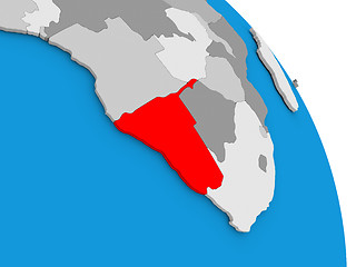 Image showing Namibia on globe