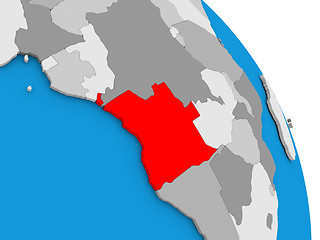 Image showing Angola on globe