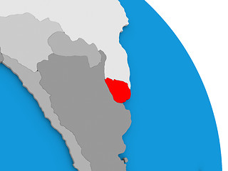 Image showing Uruguay on globe