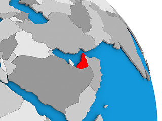 Image showing United Arab Emirates on globe