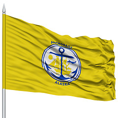 Image showing Anchorage City Flag on Flagpole, USA