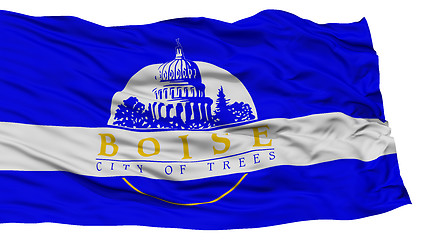 Image showing Isolated Boise Flag, Waving on White Background