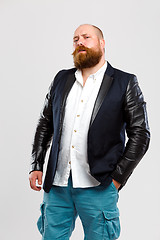 Image showing Man with ginger beard in jeans