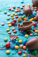 Image showing Sweets, eggs made of chocolate