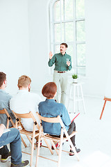 Image showing Speaker at Business Meeting in the conference hall.