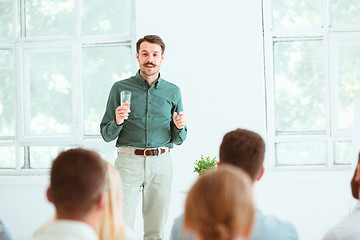 Image showing Speaker at Business Meeting in the conference hall.