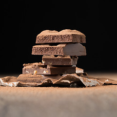 Image showing Milk chocolate on empty background