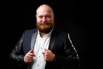 Image showing Satisfied man with ginger beard