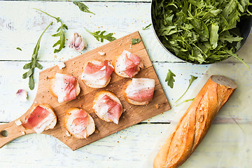 Image showing Photo of bread with bacon