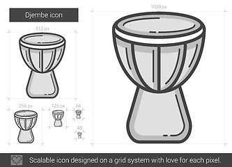 Image showing Djembe line icon.