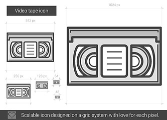 Image showing Video tape line icon.