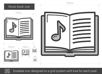 Image showing Music book line icon.