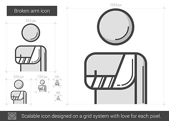 Image showing Broken arm line icon.