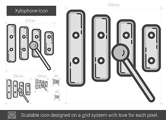 Image showing Xylophone line icon.