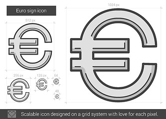 Image showing Euro sign line icon.