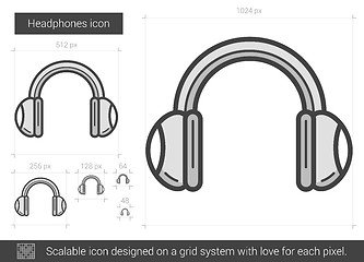 Image showing Headphones line icon.