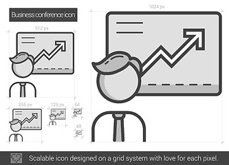 Image showing Business conference line icon.