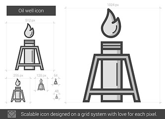 Image showing Oil well line icon.