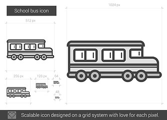 Image showing School bus line icon.