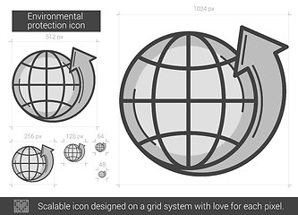 Image showing Environmental protection line icon.