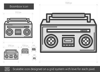 Image showing Boombox line icon.