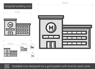 Image showing Hospital building line icon.