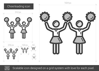 Image showing Cheerleading line icon.