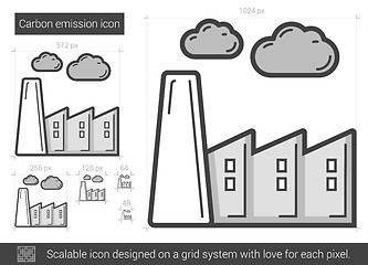 Image showing Carbon emission line icon.