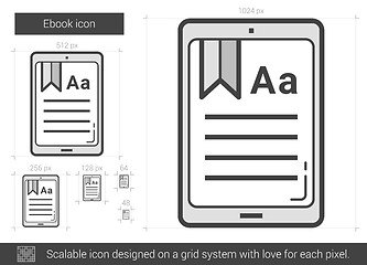 Image showing Ebook line icon.