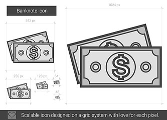 Image showing Banknote line icon.